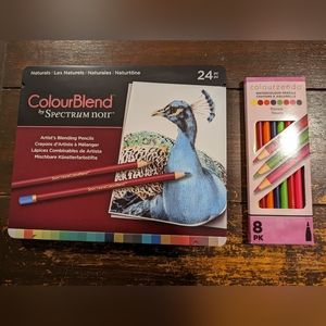 NEW ColourBlend by Spectrum Noir 24 Pencil Set - Naturals + Watercolor Pencils